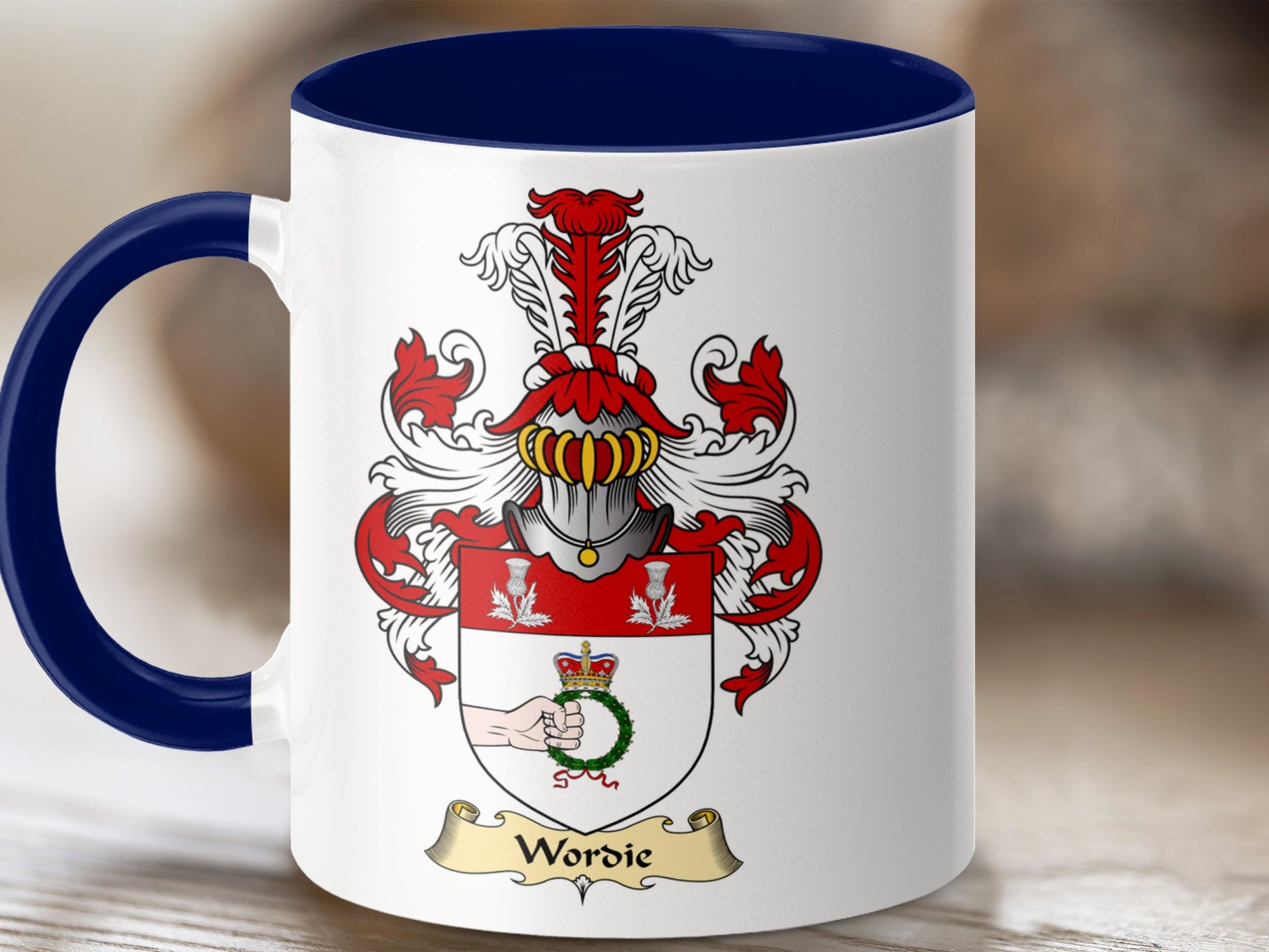 Wordie Scottish Clan Family Crest Coat of Arms Mug - Living Stone Gifts