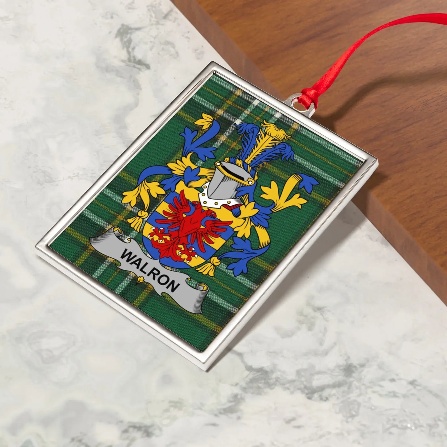 Custom Family Crest Plaque with Walron Coat of Arms product