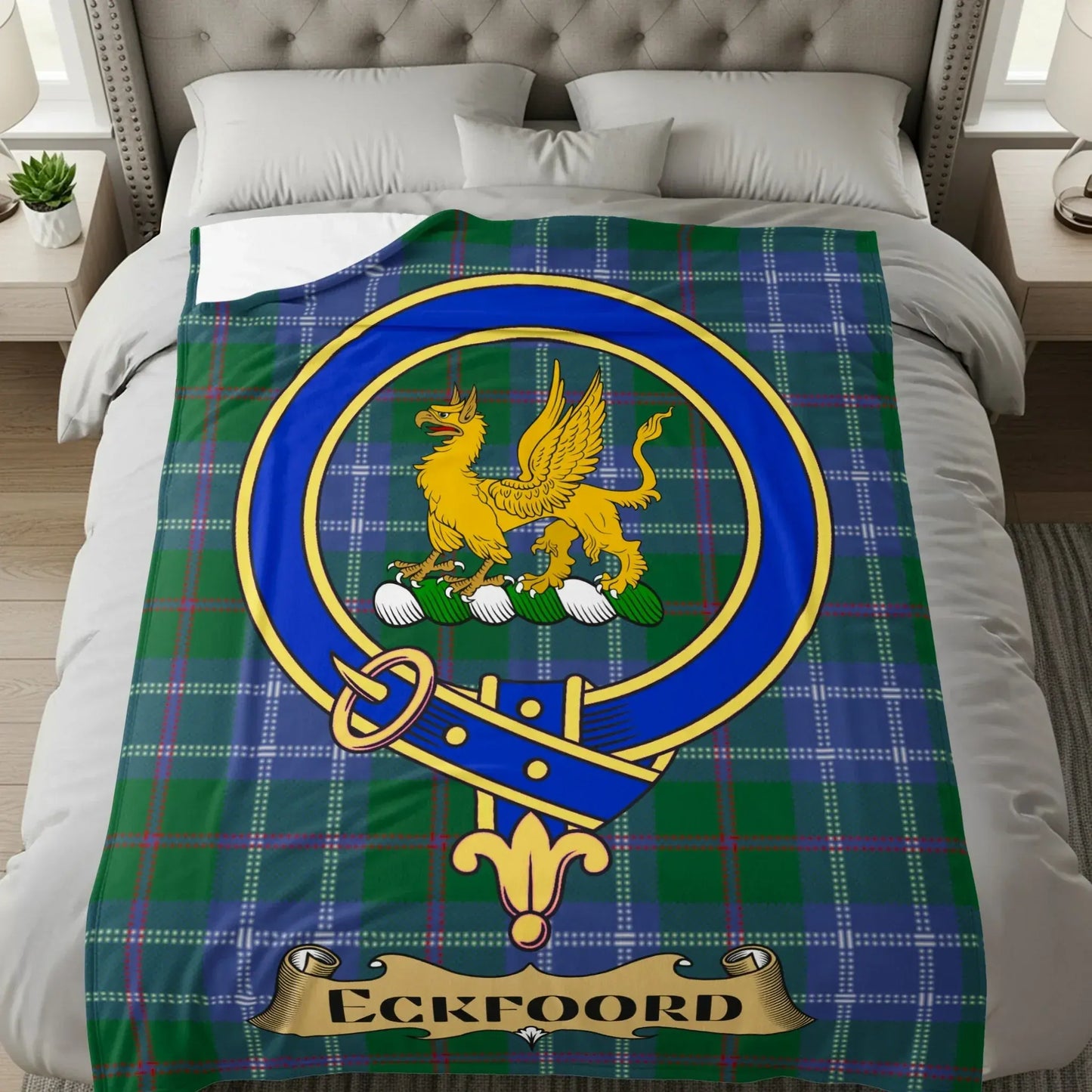 Eckfoord Scottish Tartan Clan Crest Blanket product
