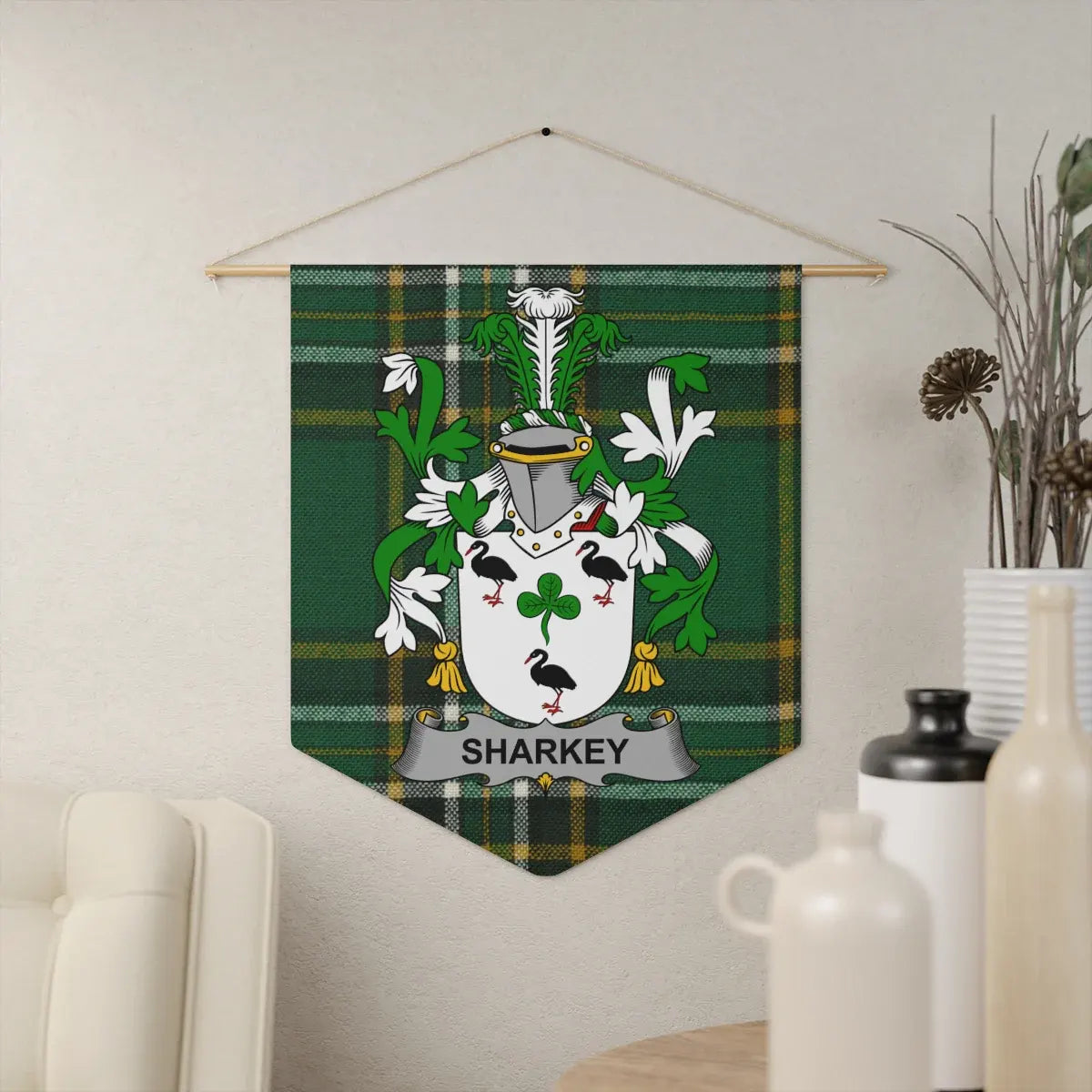 Sharkey Family Crest Personalized Wall Hanging product