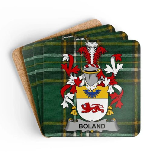 Boland Family Crest Tartan Pattern Coasters product