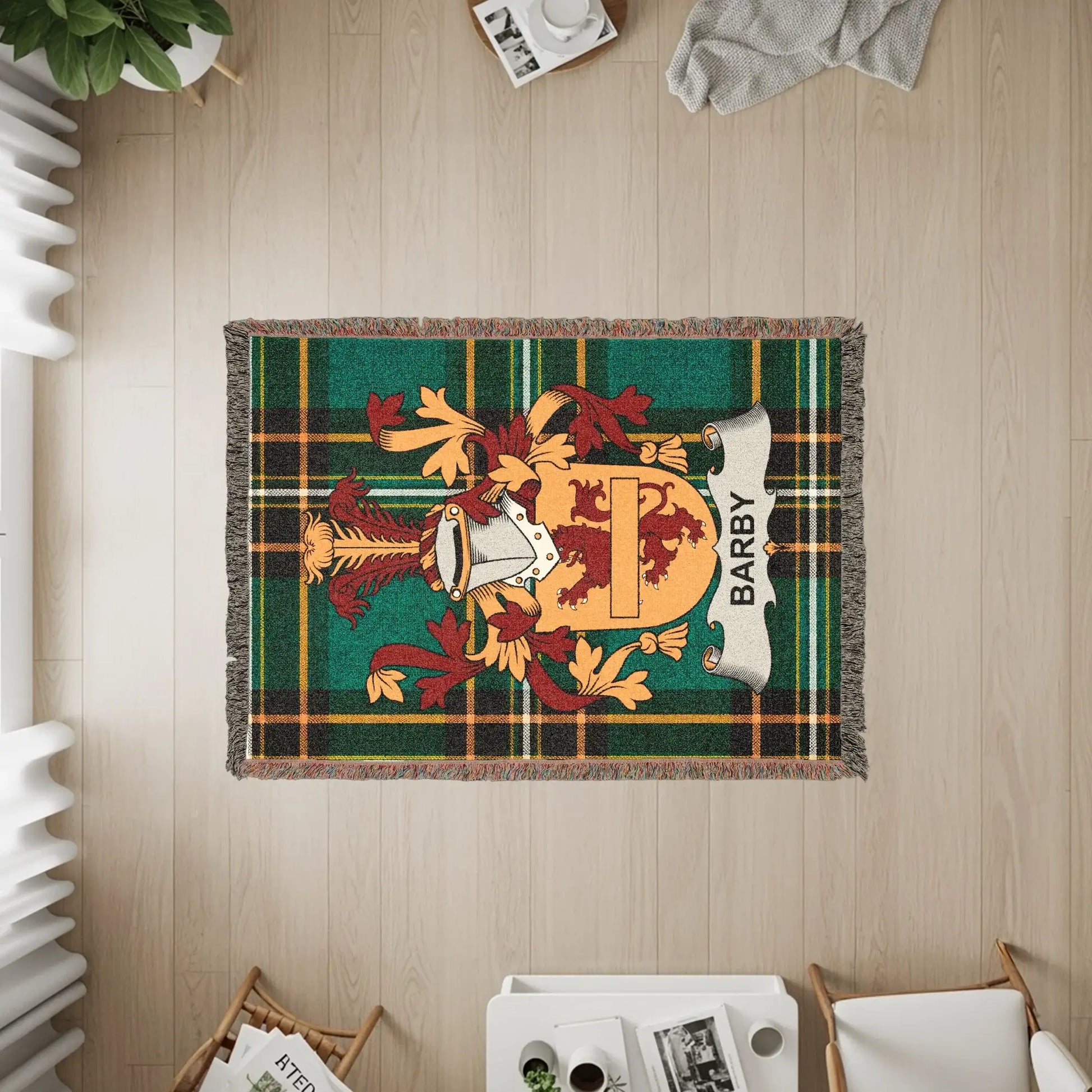 Barby Family Crest Tartan Plaid Woven Throw product type