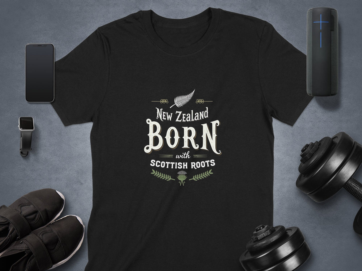 New Zealand Born with Scottish Roots T-Shirt - Living Stone Gifts