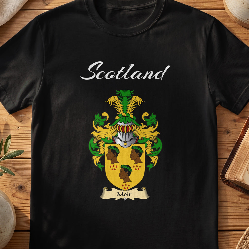 Moir Scottish family shield T-shirt in Black