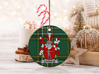 Loughlin Family Coat of Arms Christmas Ornament product type