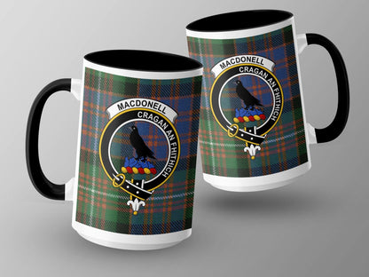 Macdonell Clan Crest Plaid Tartan Design Coffee Mug - Living Stone Gifts