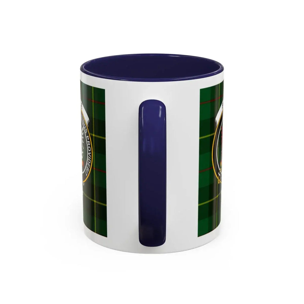 Tartan Navy Blue Handle Ceramic Coffee Mug