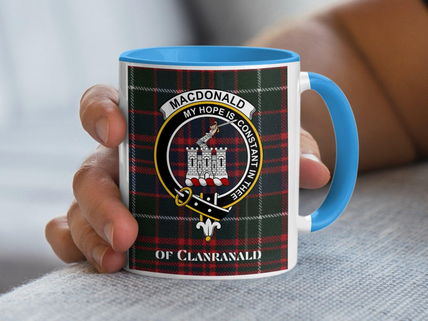 MacDonald Clanranald Crest Tartan Mug - Living Stone Gifts