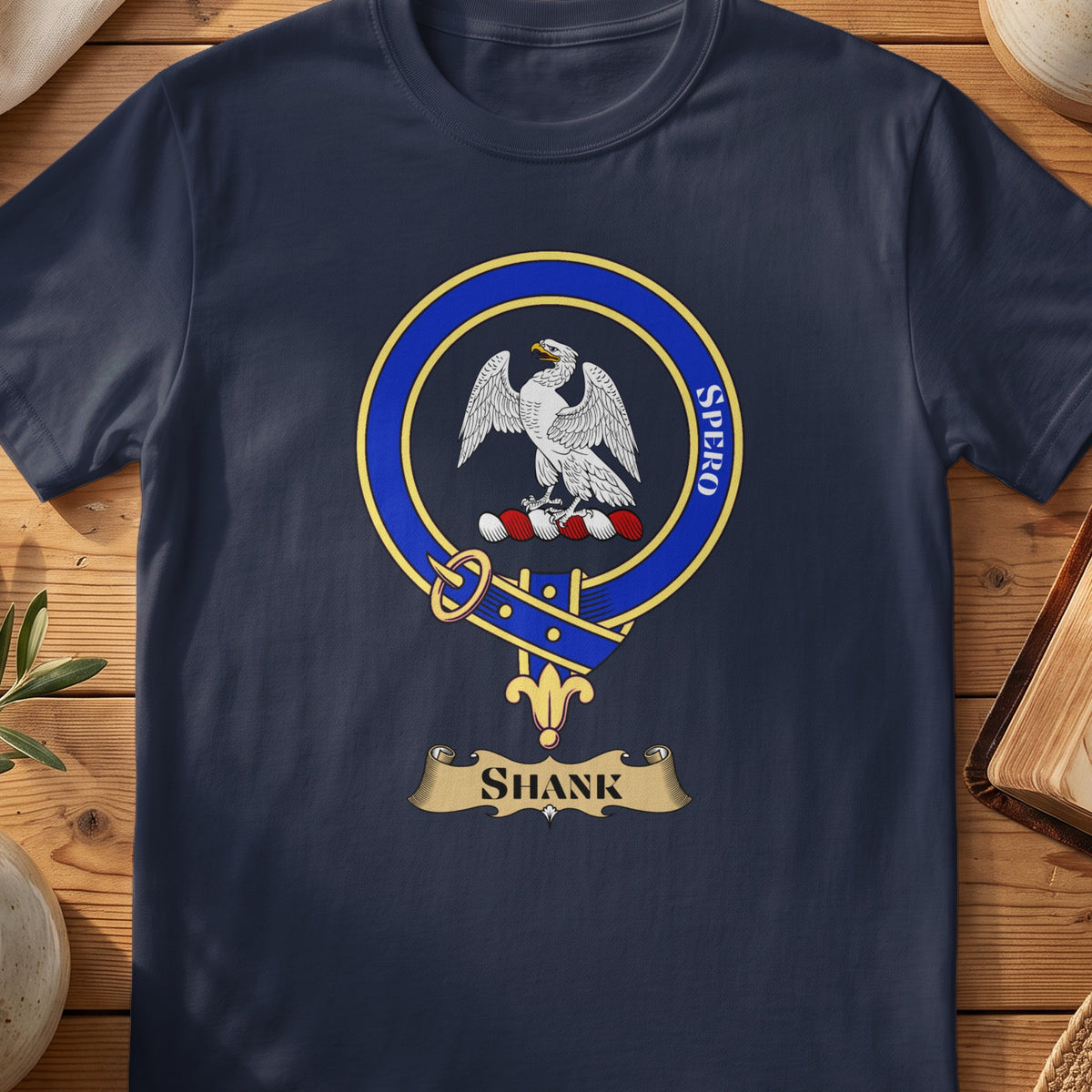 Shank Scottish clan crest T-shirt in Navy