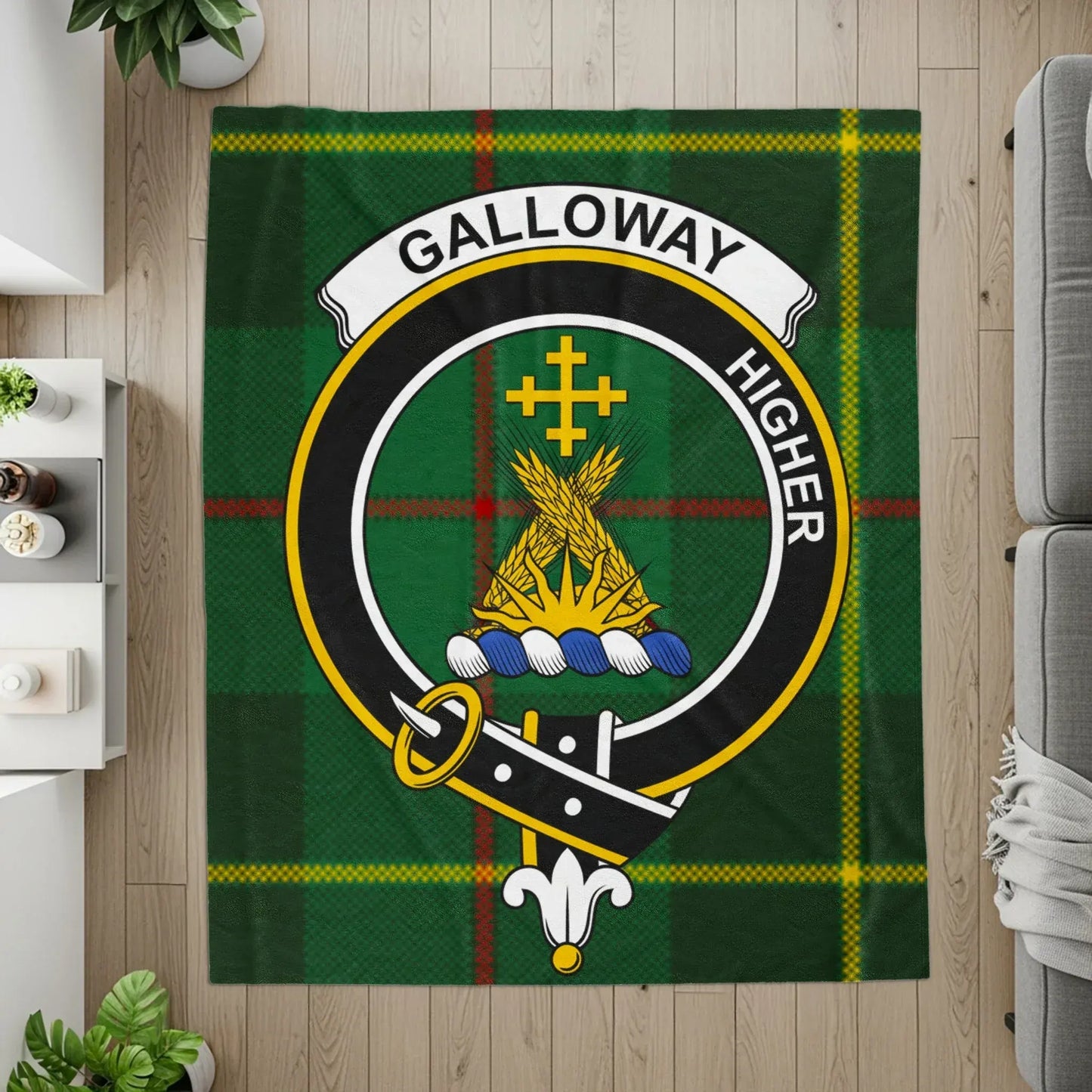 Galloway Higher Crest Tartan Blanket Warm Cozy product