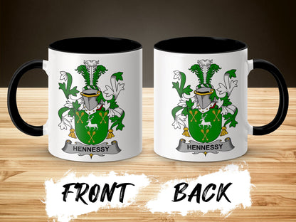 Hennessy Surname Irish Coat of Arms Mug - Living Stone Gifts