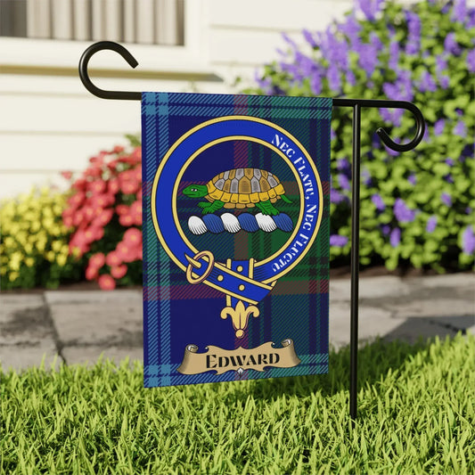 Edward Turtle and Plaid Pattern Garden Flag product type