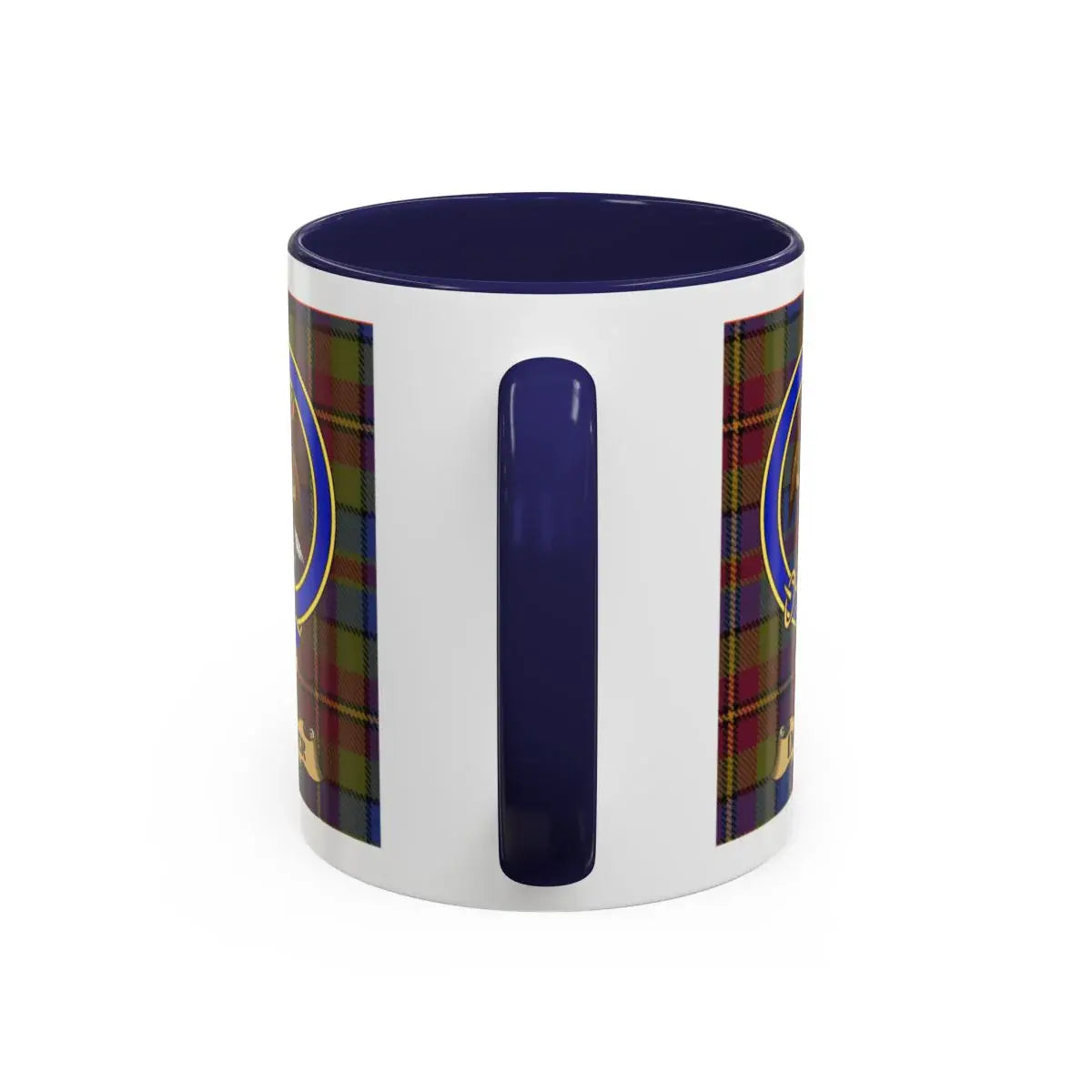 Drever clan crest mug shown in 11 oz and 15 oz sizes