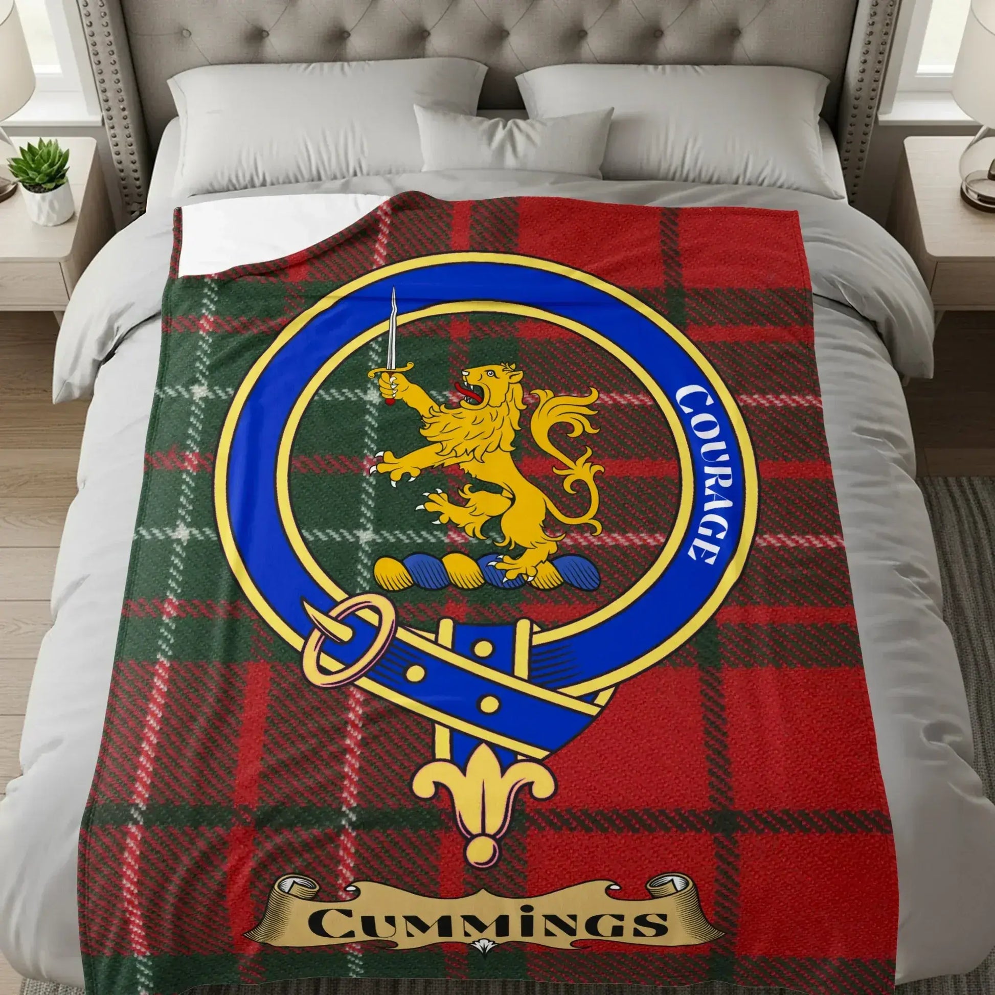 Courage Lion Crest Cummings Red Tartan Blanket product