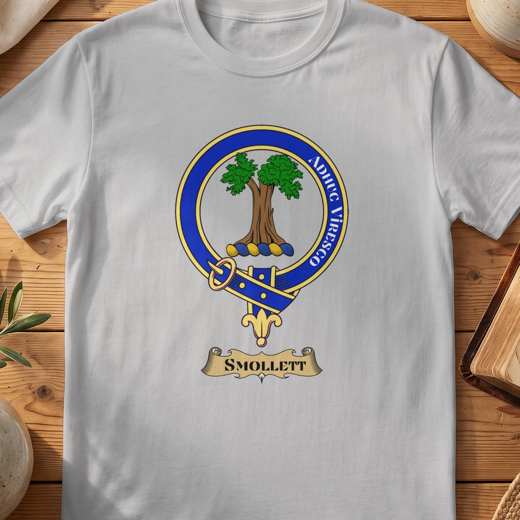 Smollett Scottish clan crest T-shirt in Sport Grey