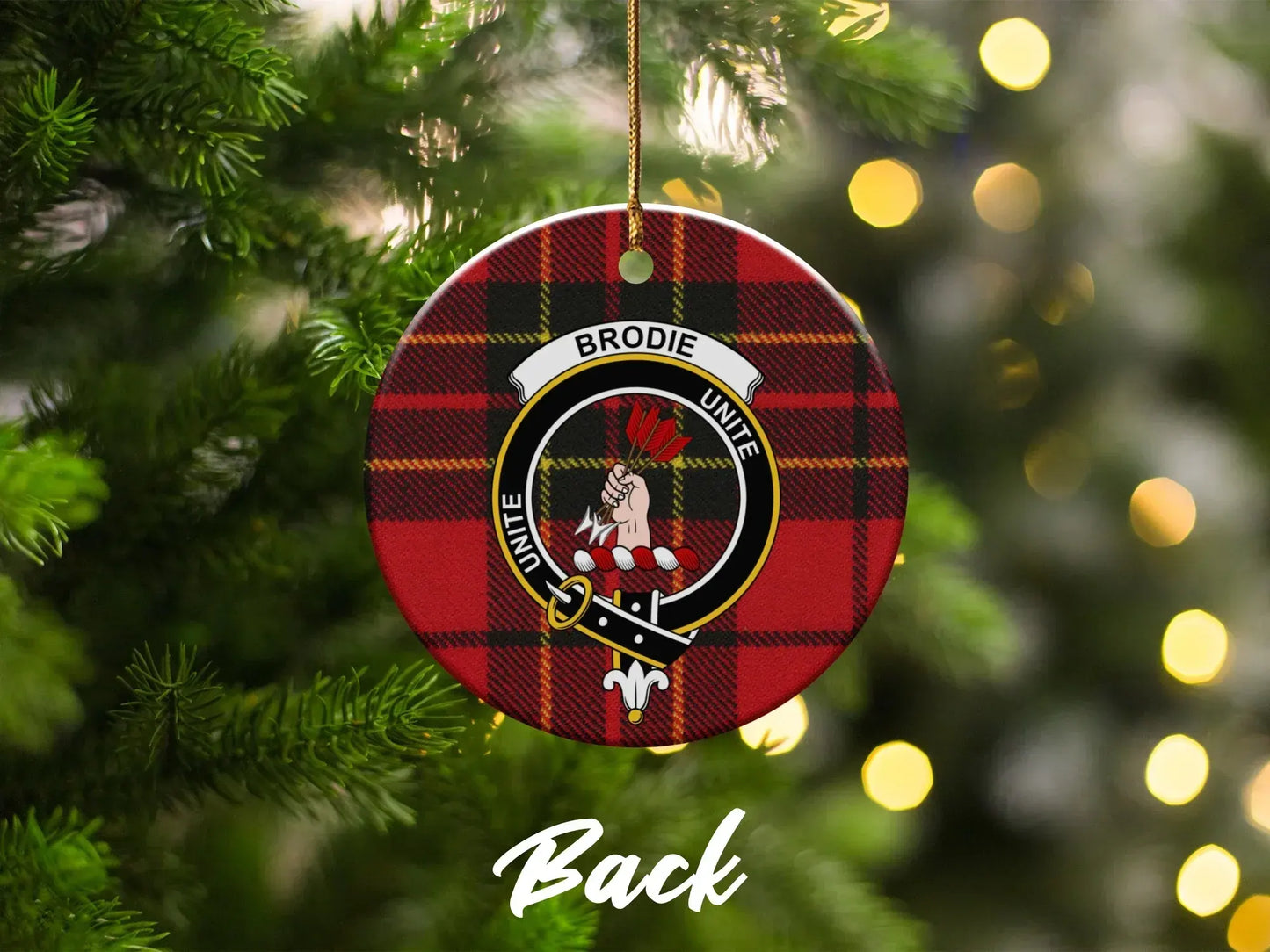 Brodie Unite Clan Crest Tartan Christmas Ornament product type