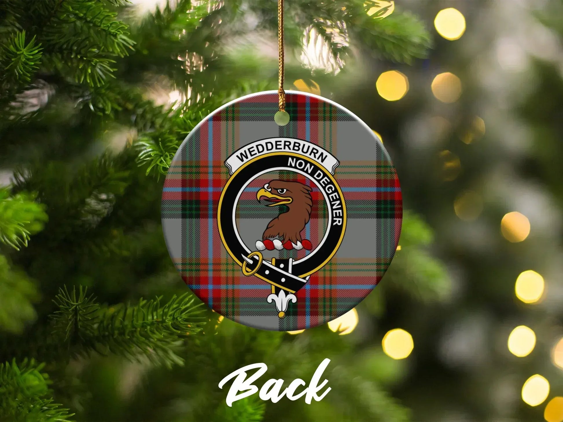 Clan Family Crest Eagle Tartan Round Porcelain Ornament product type