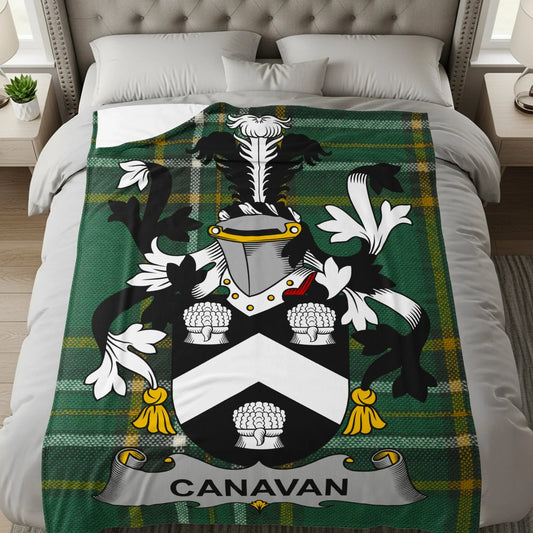 Canavan Family Crest Green Tartan Blanket product type