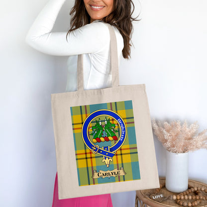 Carlyle clan scottish tartan Tote Bag - Living Stone Gifts