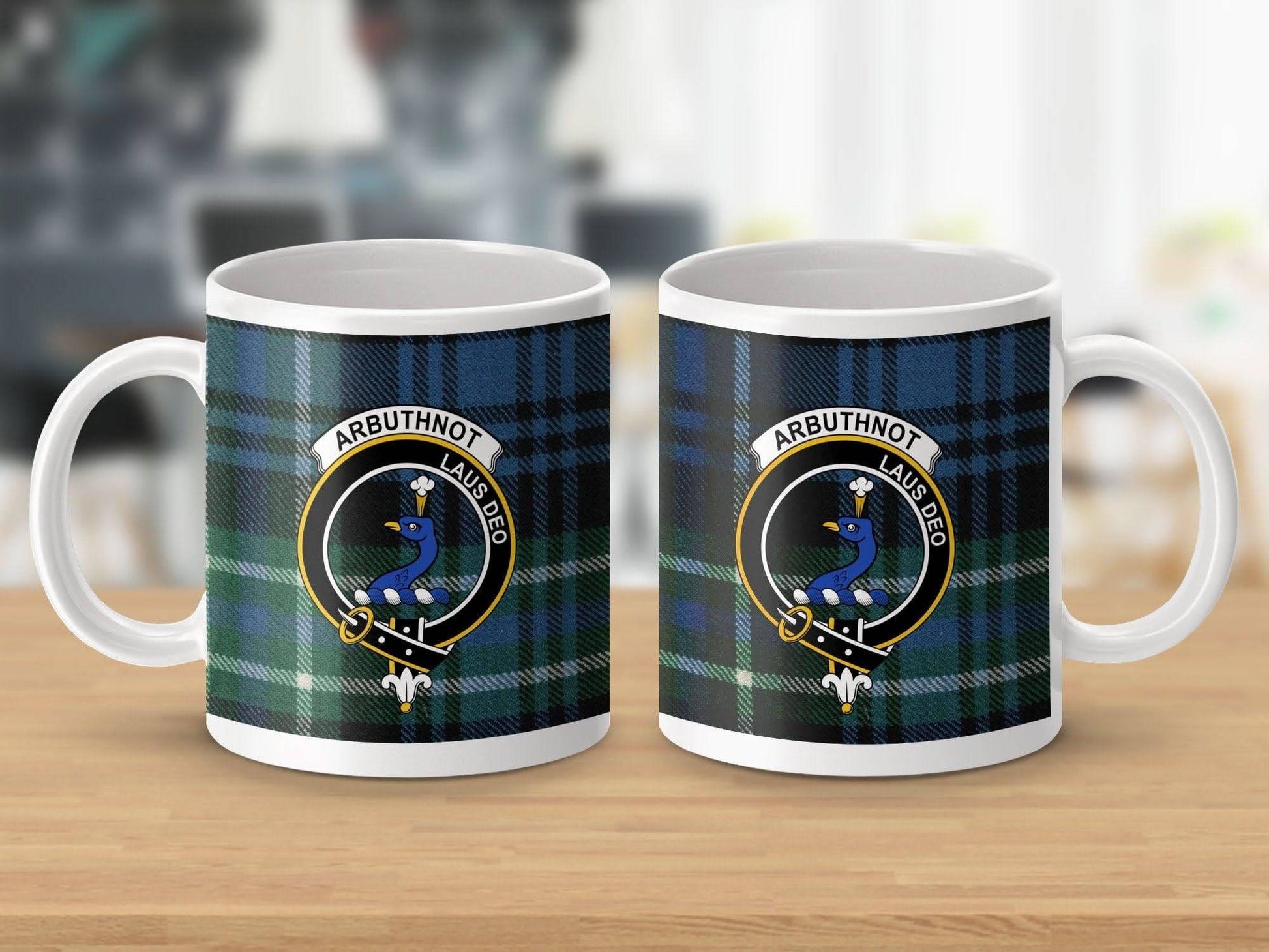 Arbuthnot Family Crest Plaid Design Coffee Mug product