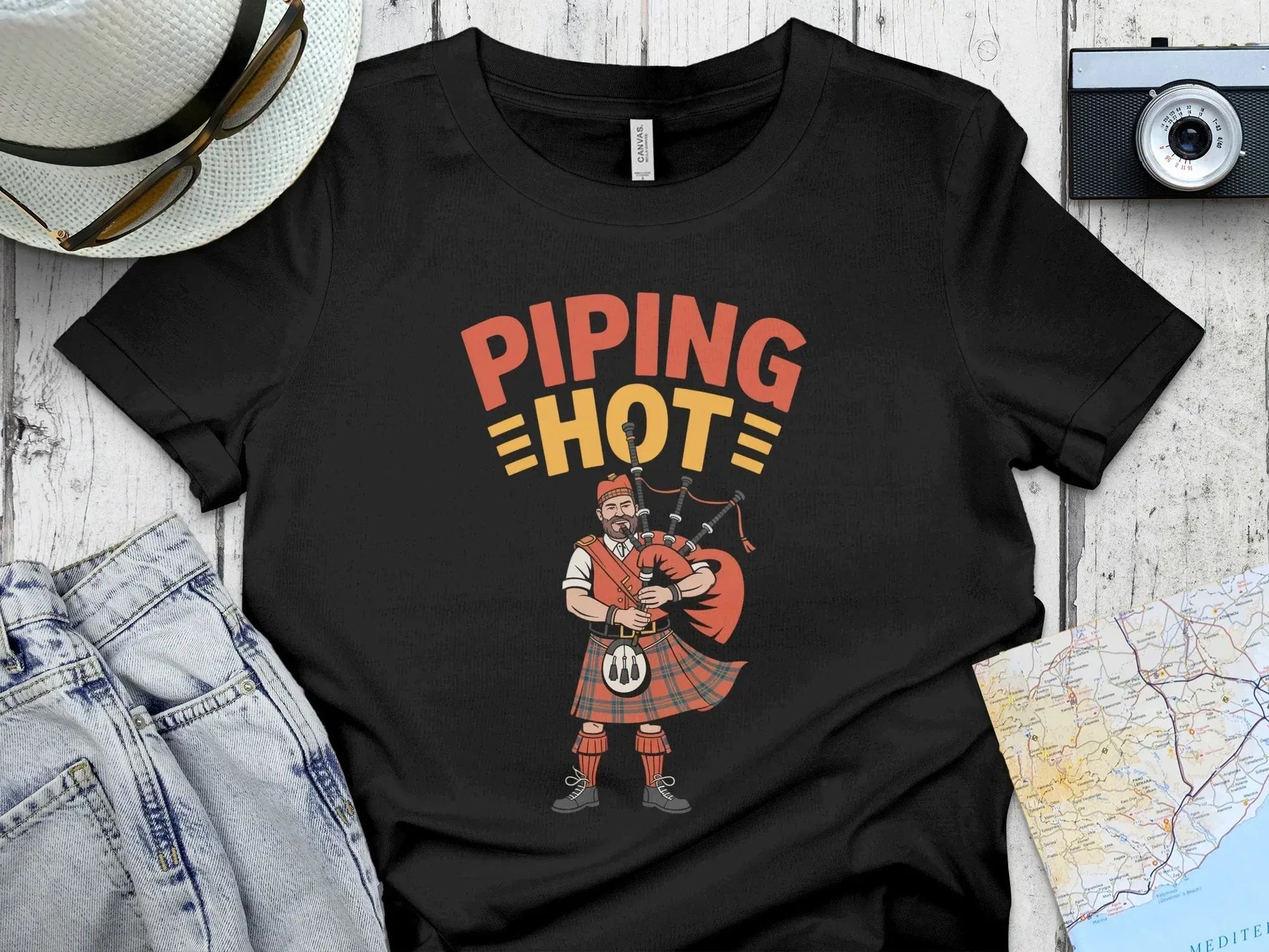 Piping Hot Scottish Bagpiper Graphic Design Shirt product type