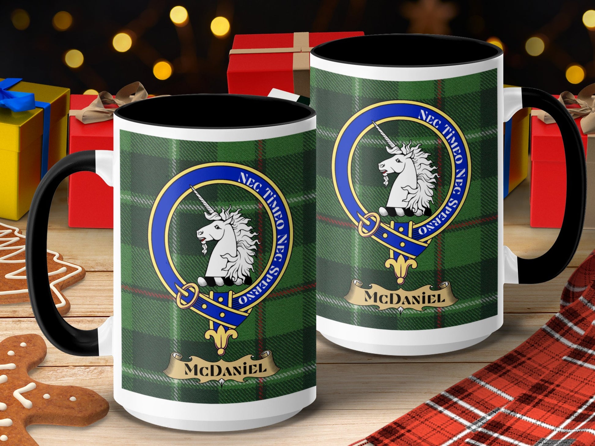 McDaniel Clan Scottish Tartan Crest Mug - Living Stone Gifts