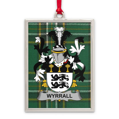 Wyrall Family Crest Plaid Background Hanging Sign product