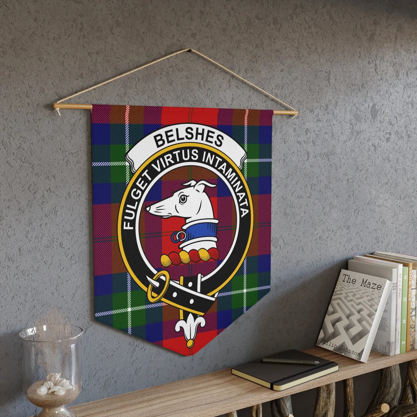 Scottish Clan Belshes Tartan Plaque Wall Hanging product type