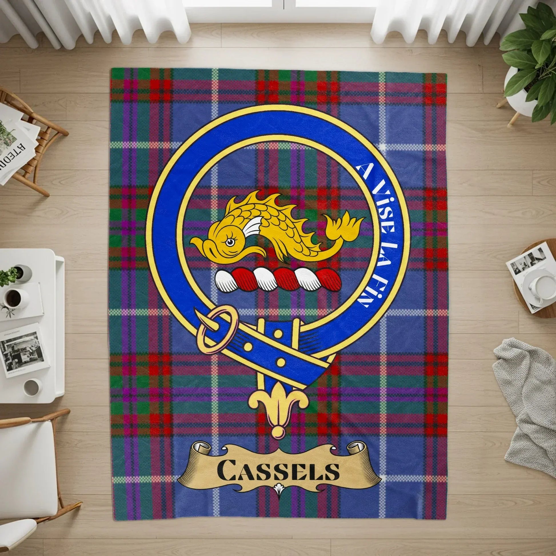 Personalized Cassels Clan Tartan Plaid Rug product type