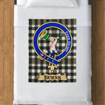 Scottish Clan Burns Crest Tartan Throw Blanket - Living Stone Gifts