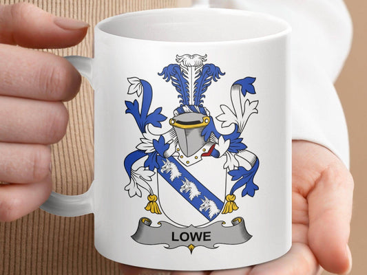 Lowe Surname Irish Family Crest Mug - Celtic Ancestry Gifts