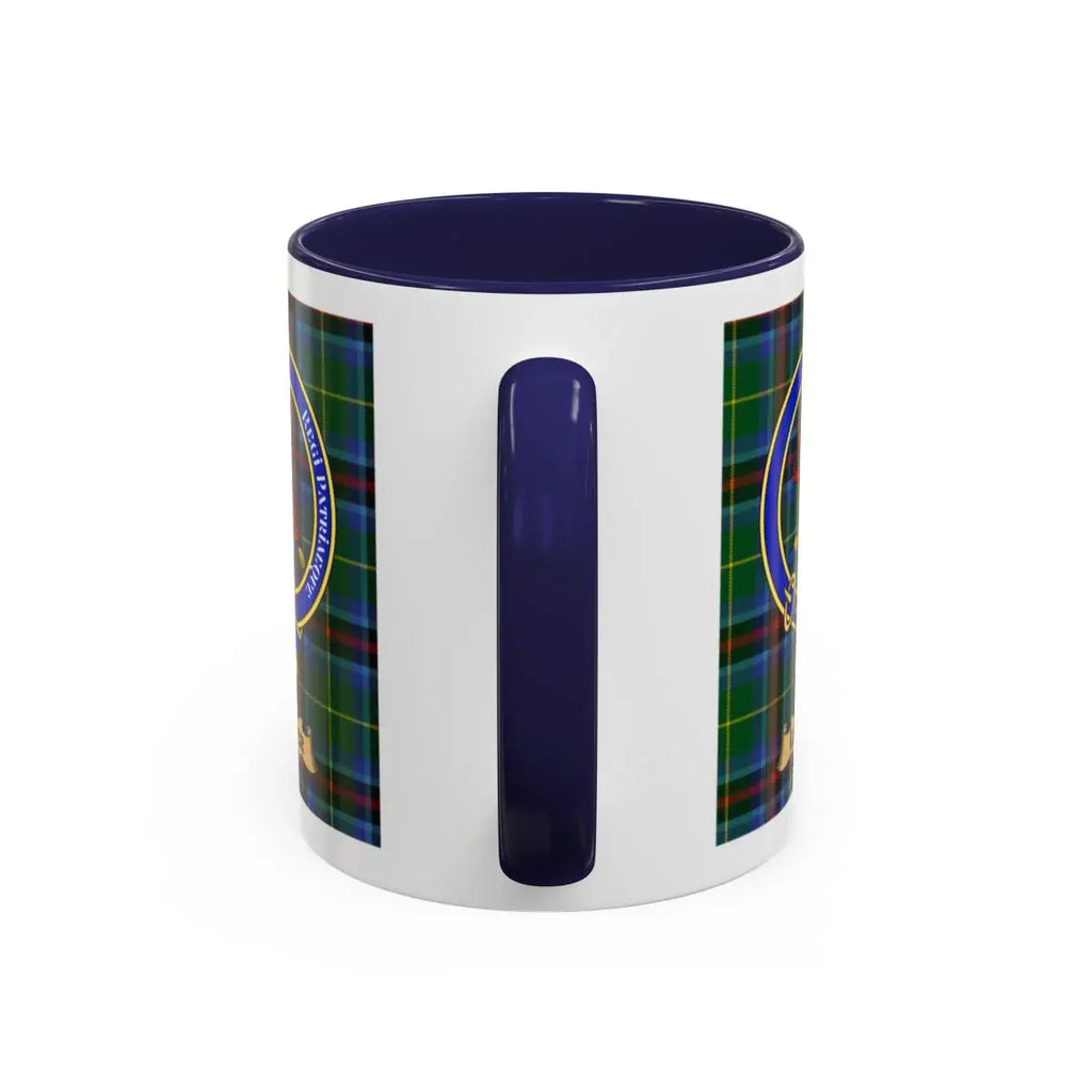 Tartan Patterned Mug with Traditional Emblem Design
