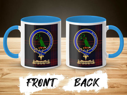 Abernethy Clan Crest Mug with Vibrant Scottish Tartan Design Mug - Living Stone Gifts