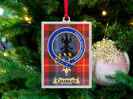 Personalized Clan Crest Plaid Christmas Ornament product
