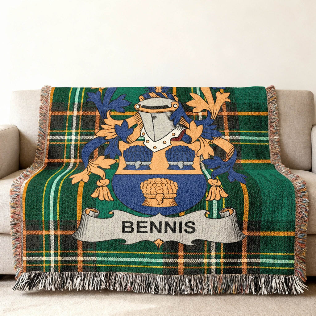 BENNIS Family Crest Tartan Plaid Throw Blanket product type
