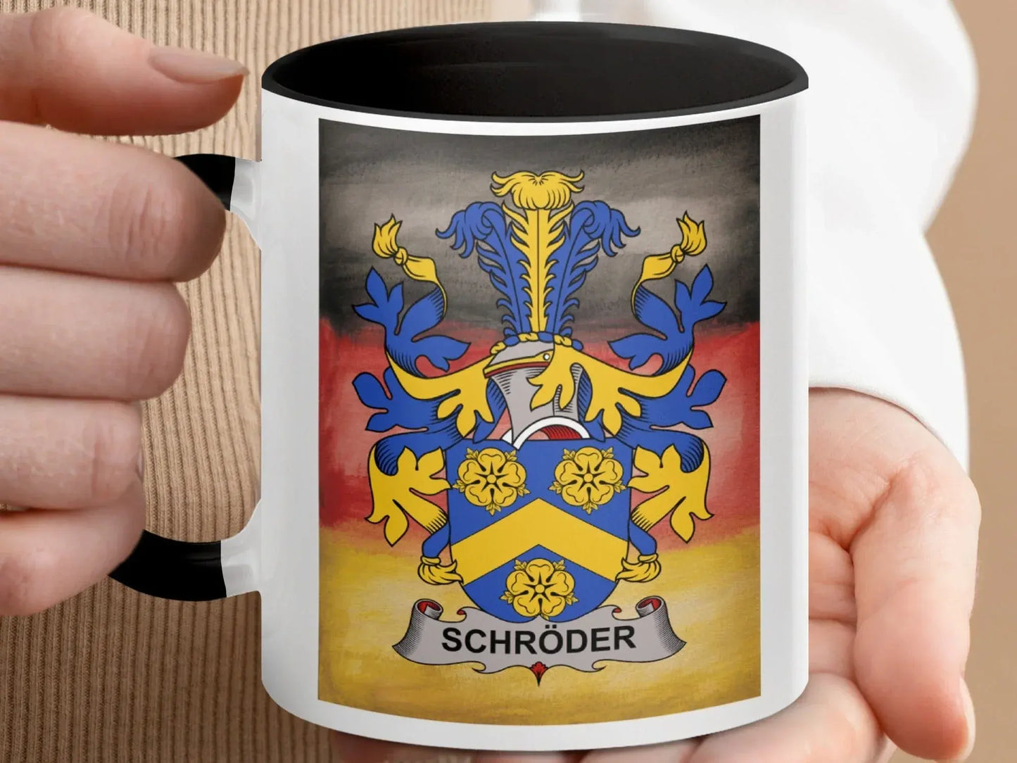 Schroder Family Crest Coat of Arms Design Mug product