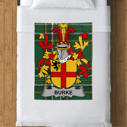 Burke Surname Irish Tartan Throw Blanket - Living Stone Gifts