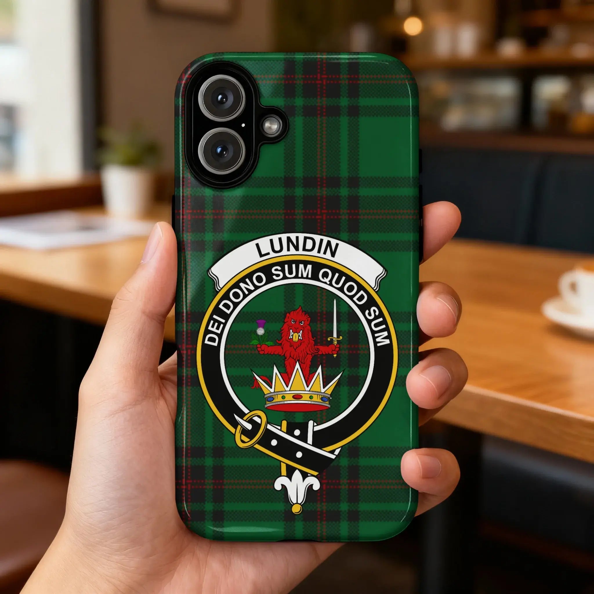 Lundin Scottish Tartan Clan Crest Phone Case