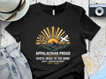 Black t-shirt with Appalachian Proud Scots-Irish design celebrating 250th anniversary.