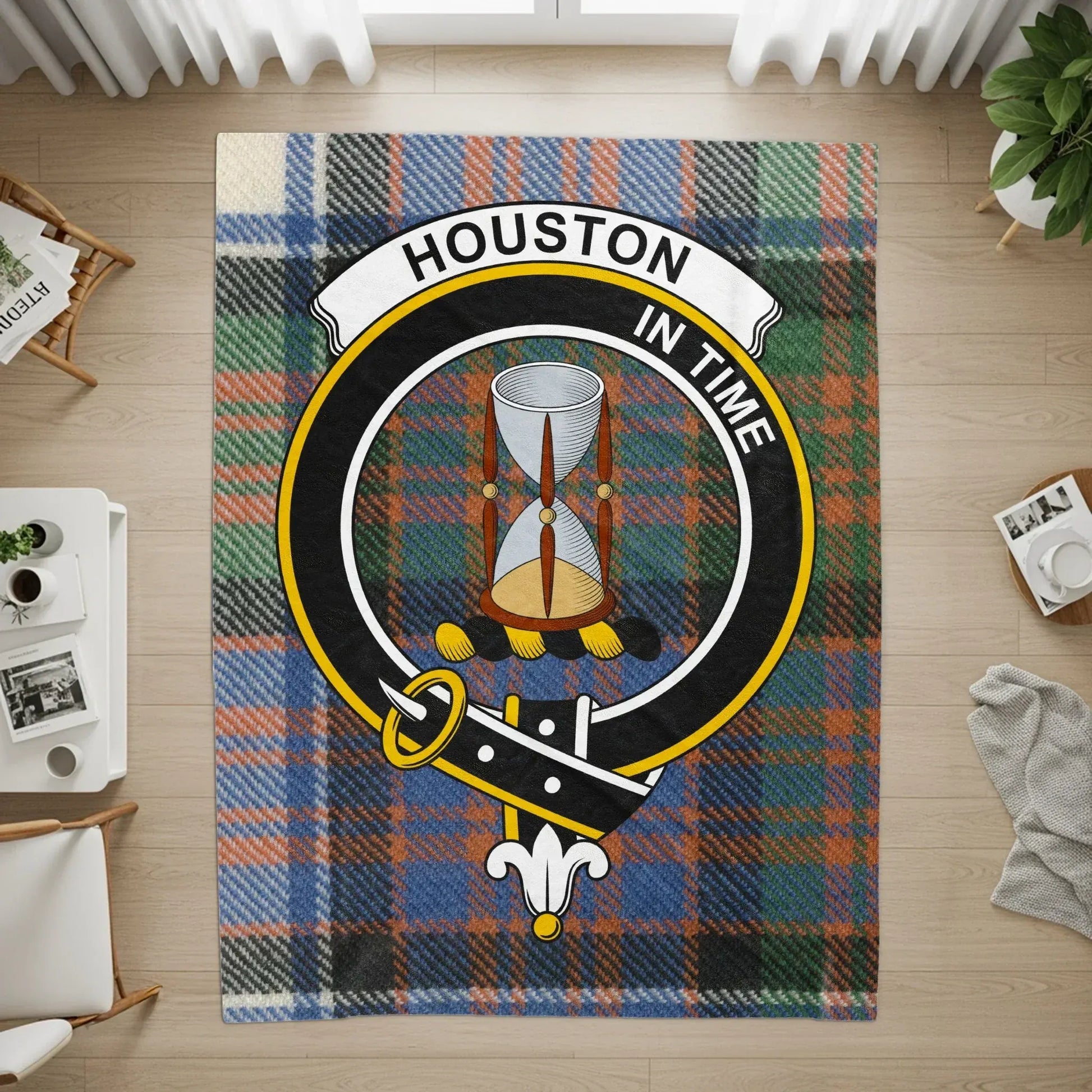 Houston In Time Plaid Tartan Pattern Rug product