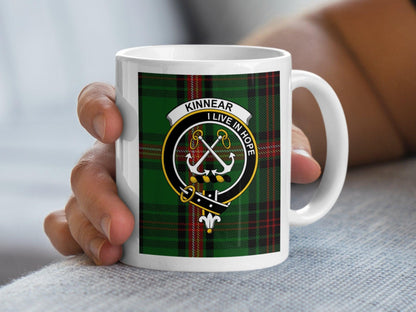 Scottish Clan Kinnear Tartan Crest Plaid Gift Mug - Living Stone Gifts