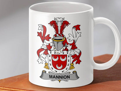 Mannion Surname Irish Family Crest Mug - Celtic Ancestry Gifts