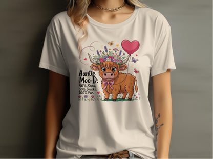 Auntie Moo D Funny Cow Balloon Graphic T-Shirt product