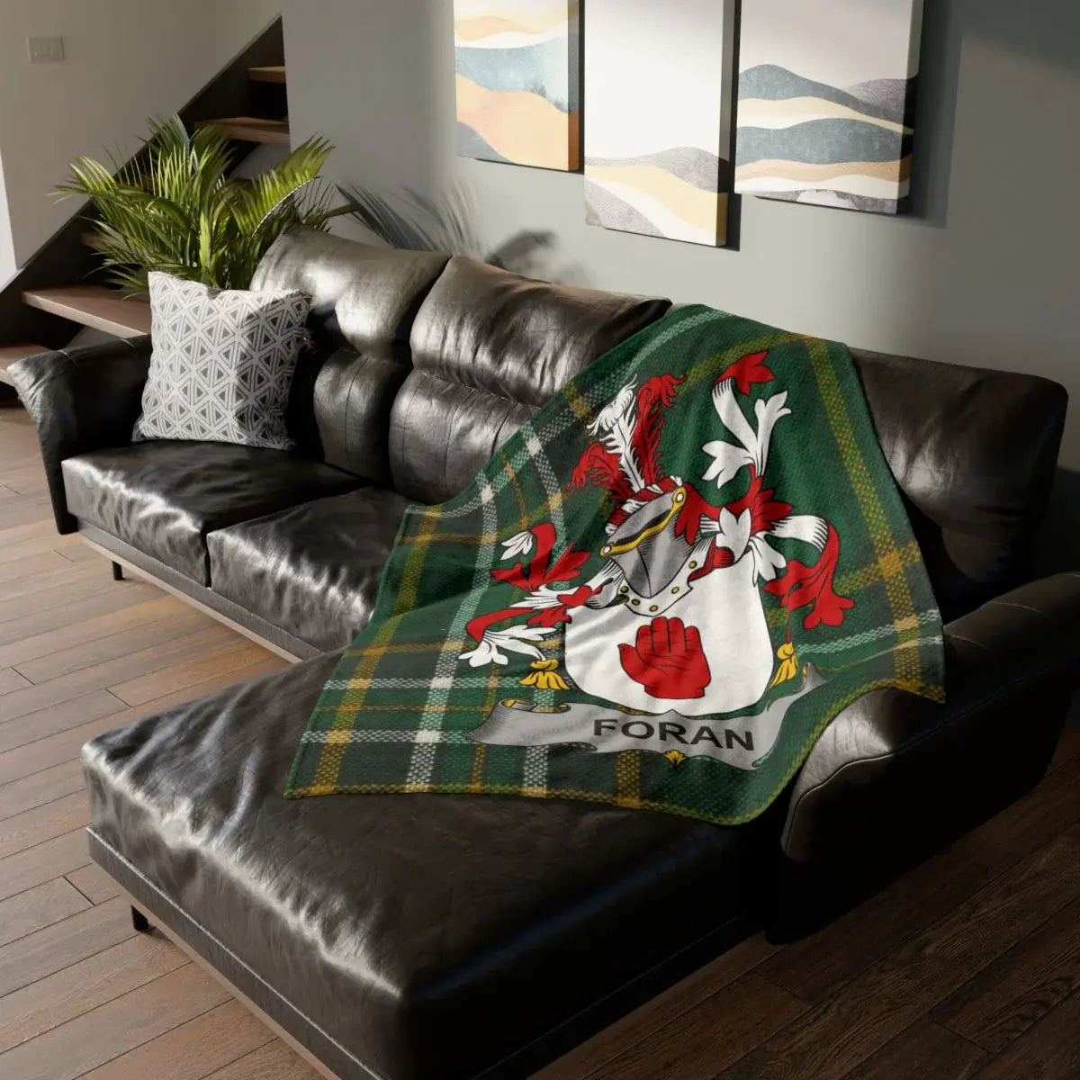 Personalized Family Crest Tartan Design Throw Blanket product