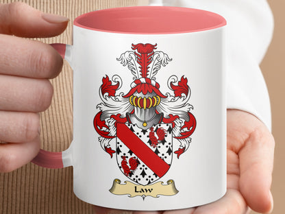 Clan Law Scottish Coat of Arms Accent Mug - Living Stone Gifts