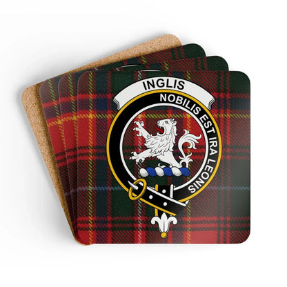 Inglis Clan Crest Tartan Coasters Set product