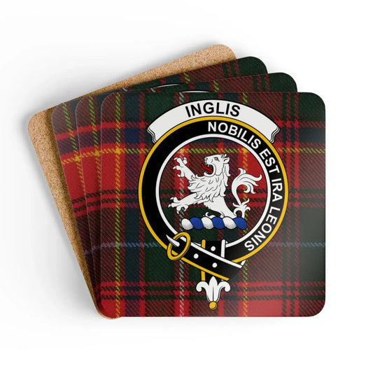 Inglis Clan Crest Tartan Coasters Set product