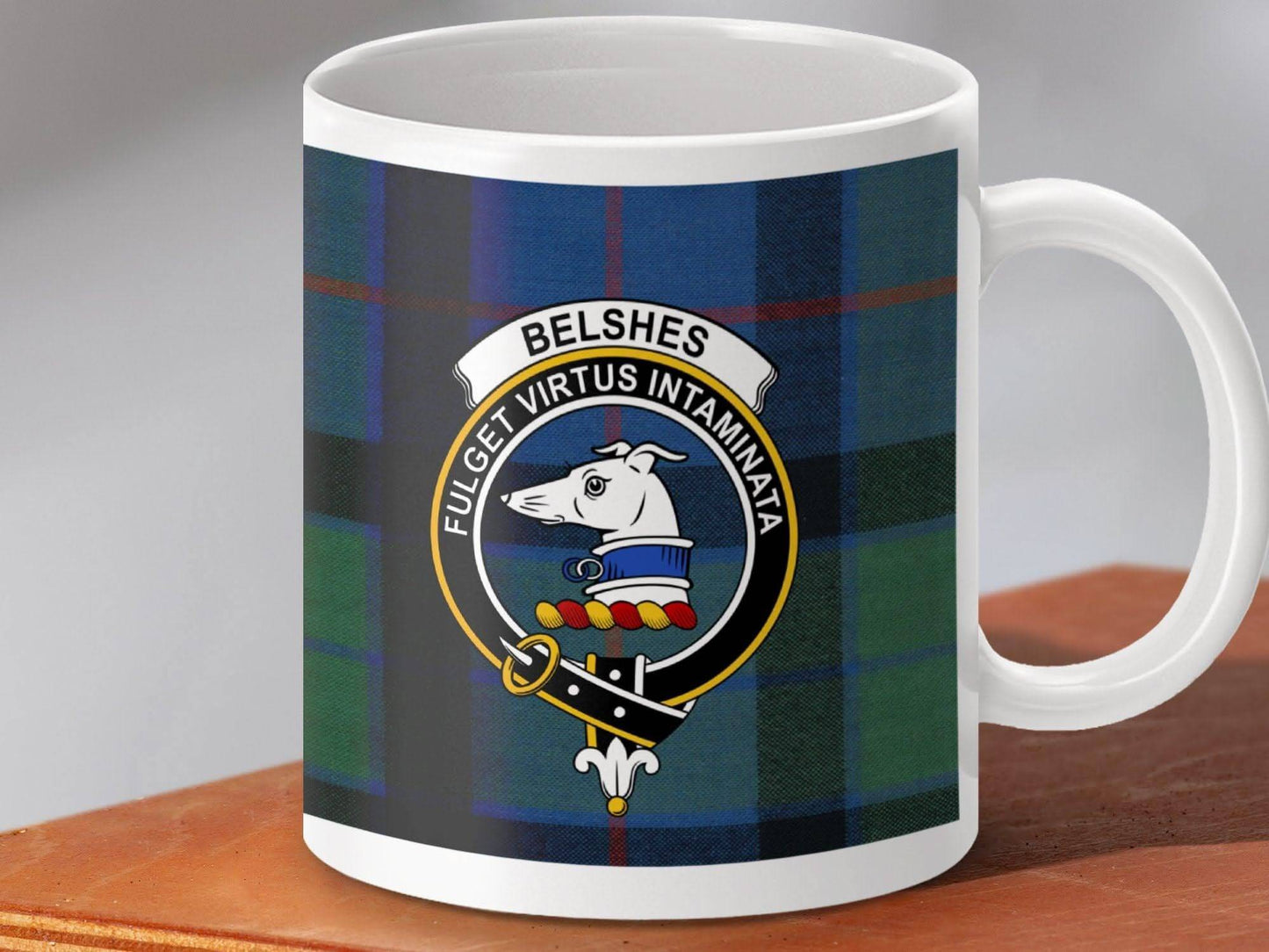 Belshes Fulget Virtus Intaminata Tartan Mug product type