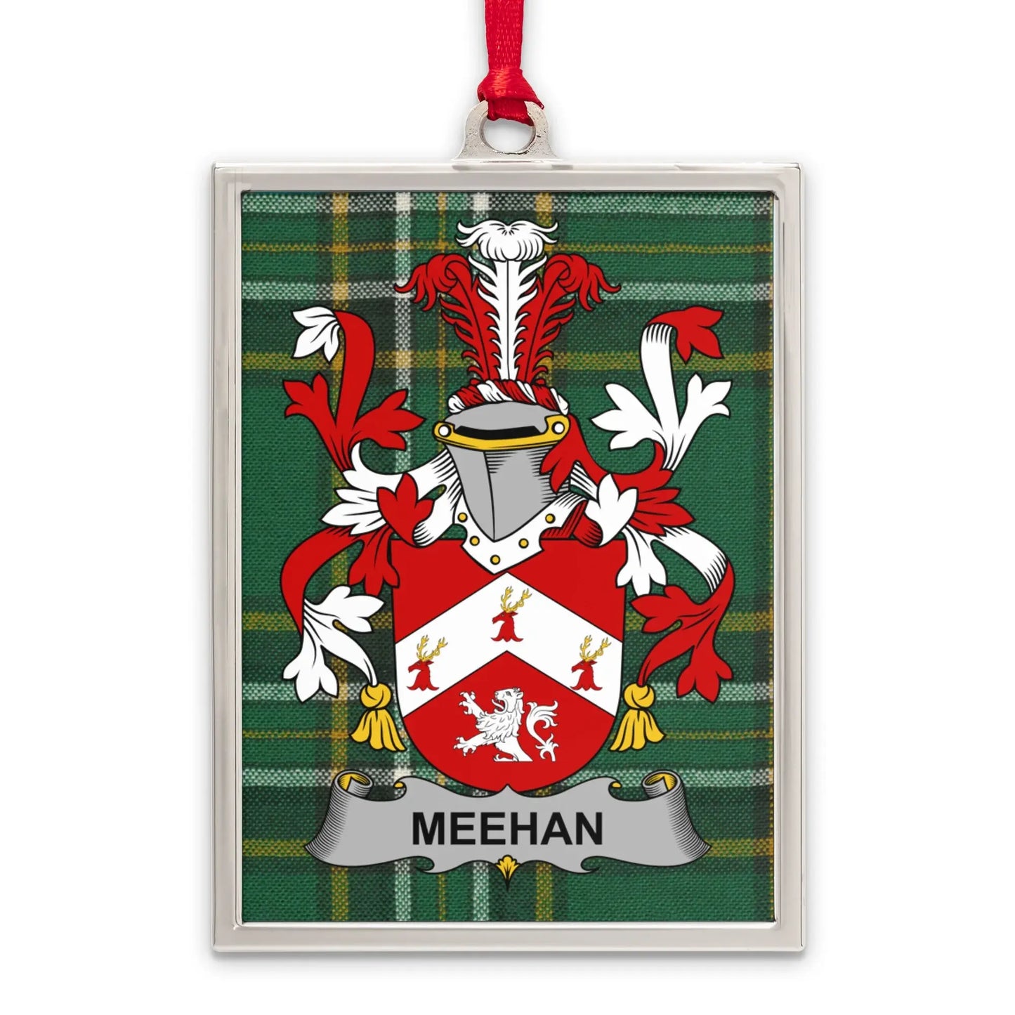 Meehan Family Crest Plaid Pattern Rectangular Ornament product