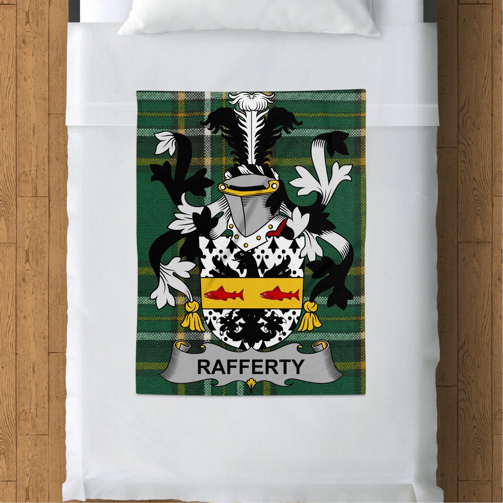 Rafferty Surname Irish Tartan Throw Blanket - Living Stone Gifts